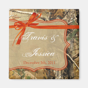 2"x2" Favour Magnet Hunters Camoflouge Camo Orange