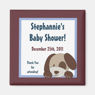 2"x2" Favour Magnet Lil League Puppy Dog Sports