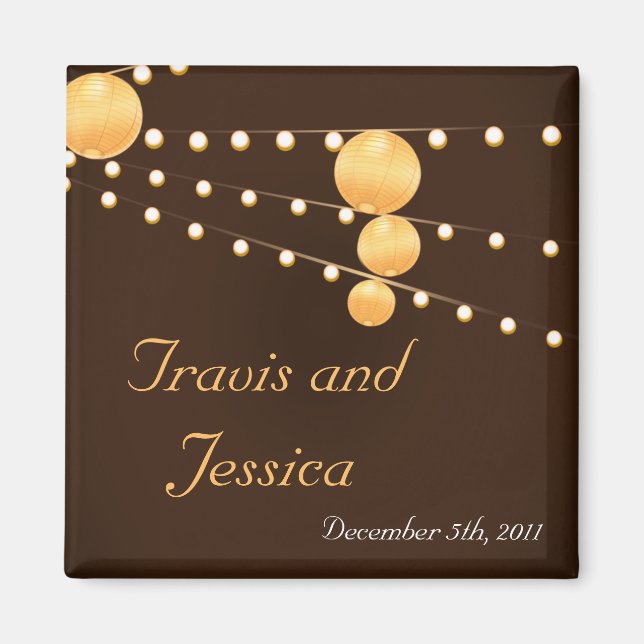 2"x2" Favour Magnet Paper Lanterns on Brow Chinees (Front)