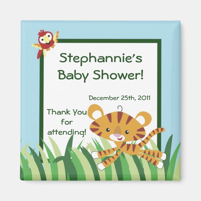 2"x2" Favour Magnet Rain-forest Jungle Animal (Front)