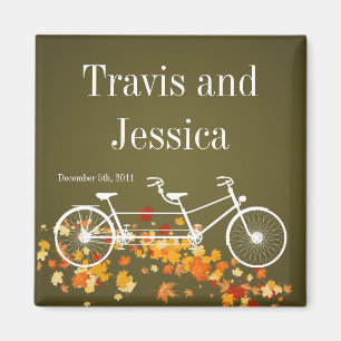 2"x2" Favour Magnet Whimsical Brown Double Bike