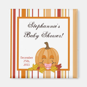 2"x2" Party Favour Magnet Autumn Fall Pumpkin Baby
