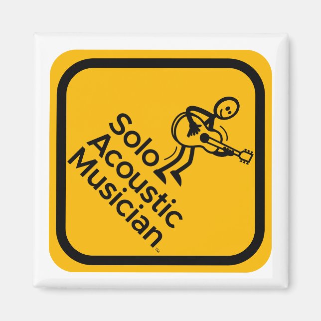 2"x2" Square Fridge Magnet Yellow SAM Logo (Front)