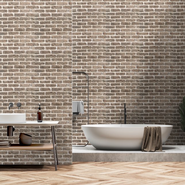 2' x 12' Brick Patterned Textured Vinyl  Wallpaper (Bathroom)