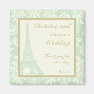 2"x 2" Announcement Magnet Damask Paris
