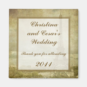 2"x 2" Announcement Magnet Vintage Paris