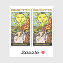 2 x 30th Birthday Sun Tarot Card Name & Photo