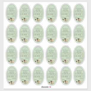 2" x 3" Oval Backyard Bees Hives Little Bees Green