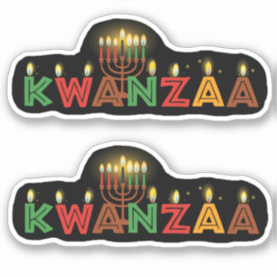2 x Kwanzaa Seven Candles  Kiss Cut 
