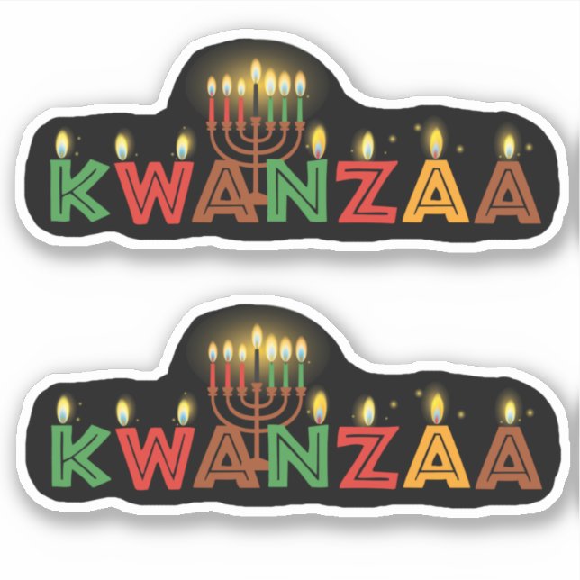 2 x Kwanzaa Seven Candles  Kiss Cut  (Front)