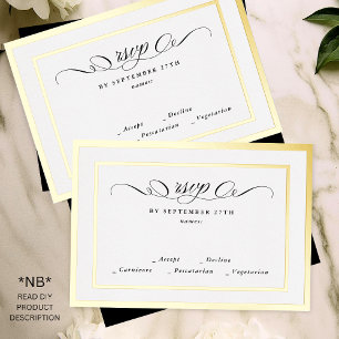 2 X RSVP DIY Formal Gold Frame Wedding Response