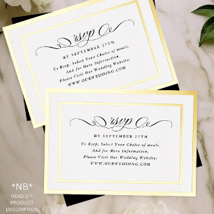 2 X RSVP DIY Formal Gold Frame Wedding Website
