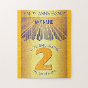 2 Year AA 12 Step Anniversary Personalized Jigsaw Puzzle
