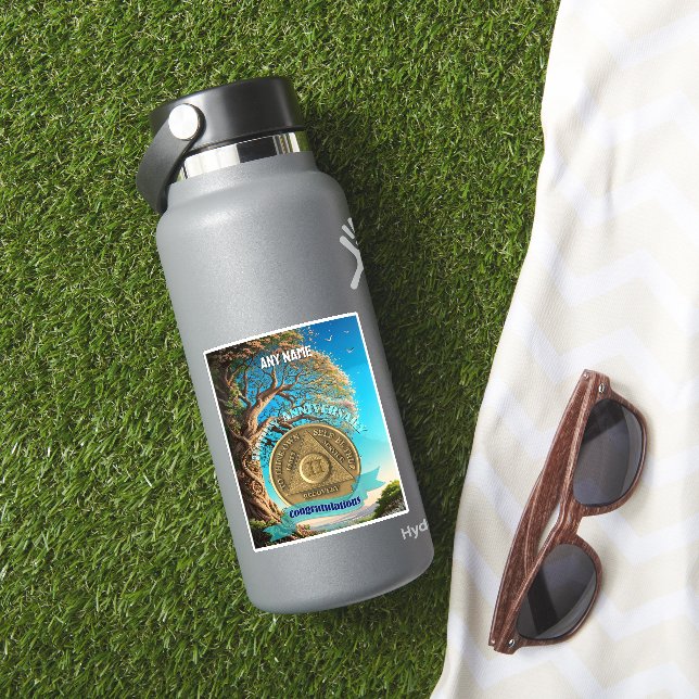 2 Year | Custom Name AA Sober Coin Tree Of Life (HydroFlask Insitu)