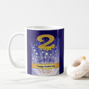 2 Year CUSTOM Recovery Anniversary Bold Numeral Coffee Mug
