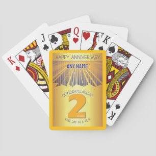 2 Year Golden Ray 12 Step CUSTOM NAME Playing Cards