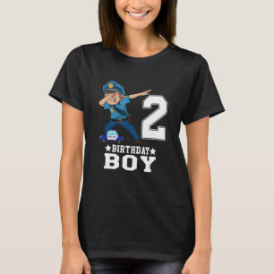 2 Year Old 2nd Birthday Boy Dabbing Police For So T-Shirt
