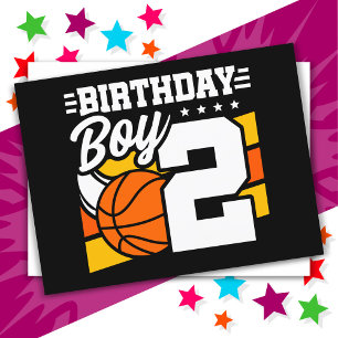 2 Year Old Basketball Party Theme 2nd Birthday Boy Postcard