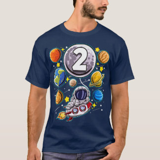 2 Year Old Birthday Astronaut 2nd Space Boy Birthd T-Shirt