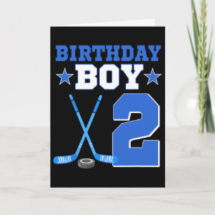 2 Year Old Birthday Boy 2nd Birthday Ice Hockey Card