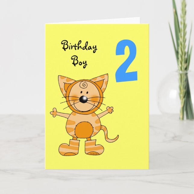 2 year old birthday boy card (Front)
