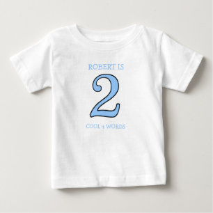 2 Year Old Birthday Boy Too Cool For Words Baby T-Shirt