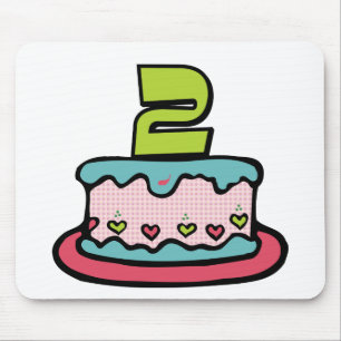 2 Year Old Birthday Cake Mouse Mat