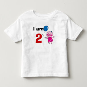 2 year old birthday girl gift (cute pig) toddler T-Shirt