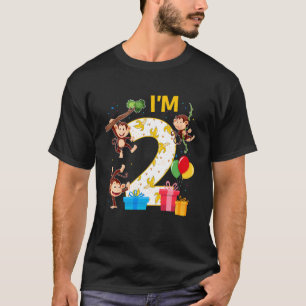 2 Year Old Birthday Monkey Lover 2nd Monkey Theme  T-Shirt
