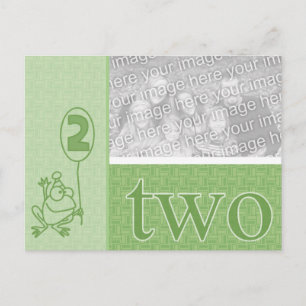 2 year old birthday photo invite postcard
