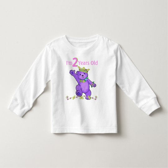 2 Year Old Birthday Princess Bear Toddler T-Shirt