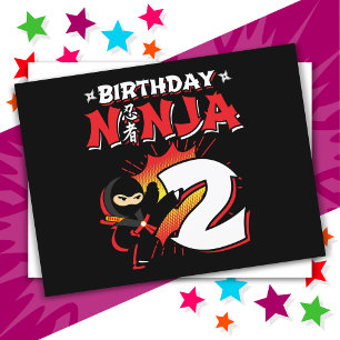 2 Year Old Comic Book Style Ninja 2nd Birthday Postcard