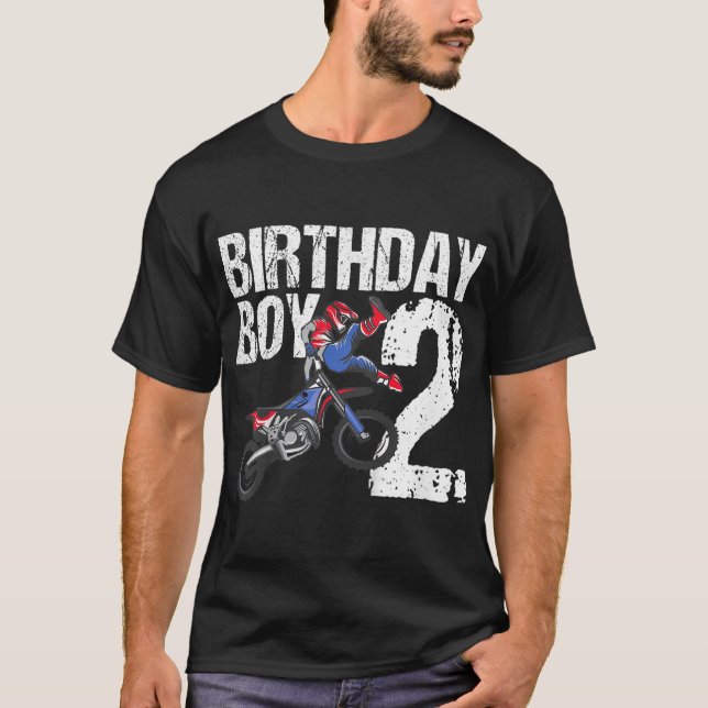 2 Year Old Dirt Bike Birthday Party Motocross MX 2 T-Shirt (Front)