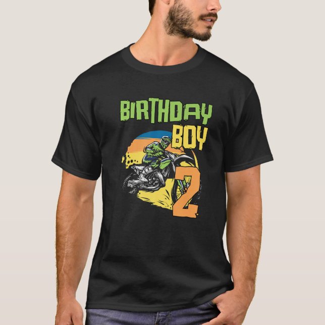 2 Year Old Dirt Bike Birthday Party  Motocross Mx  T-Shirt (Front)