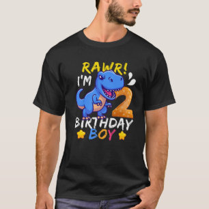 2 Year Old Gift 2Nd Birthday Boy Dinosaur T-Shirt