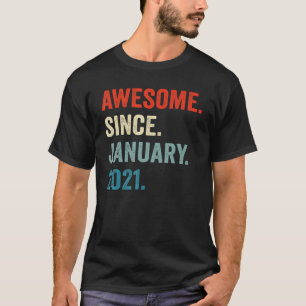 2 Year Old Gifts 2nd Birthday Boy Awesome Since Ja T-Shirt