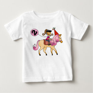2 year old girl on a pony baby T-Shirt