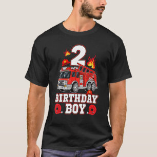 2 Year Old It's My 2nd Birthday Boy Fire Truck Fir T-Shirt