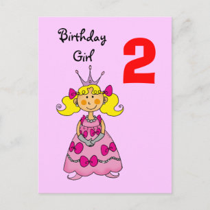 2 year old princess (blonde hair) postcard