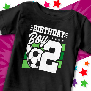 2 Year Old Soccer Football Party 2nd Birthday Boy Baby T-Shirt