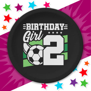2 Year Old Soccer Football Party 2nd Birthday Girl Paper Plate