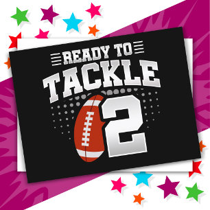 2 Year Old Tackle Football Party Kids 2nd Birthday Postcard