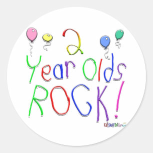 2 Year Olds Rock ! Classic Round Sticker