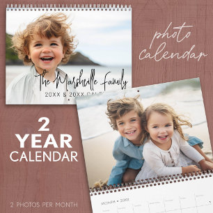 2 YEAR - Simple Modern Custom Photo Calendar