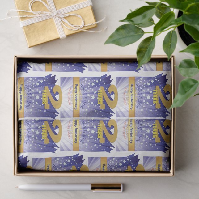 2 Year Sober Anniversary Bold Numeral Tissue Paper (Gift)