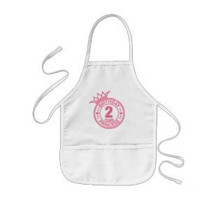2 years - Birthday Princess - pink Kids Apron