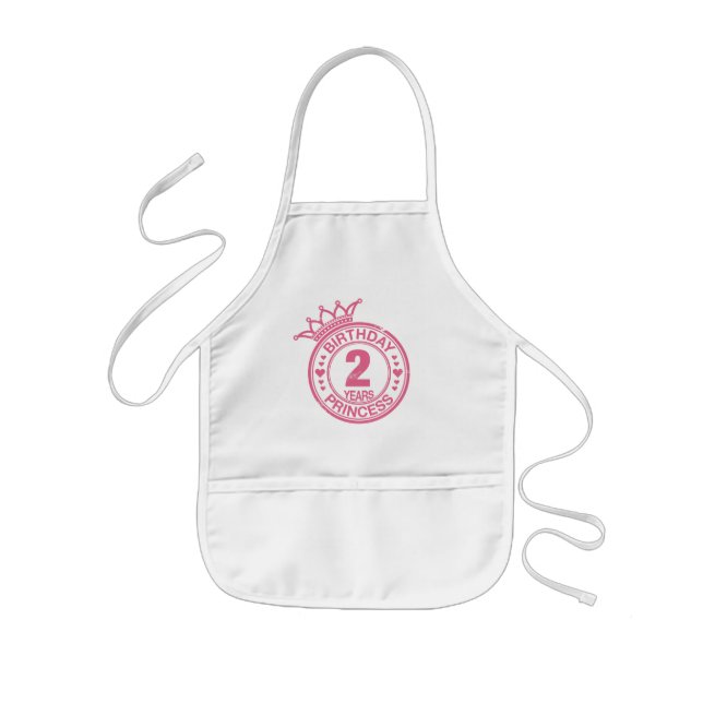 2 years - Birthday Princess - pink Kids Apron (Front)
