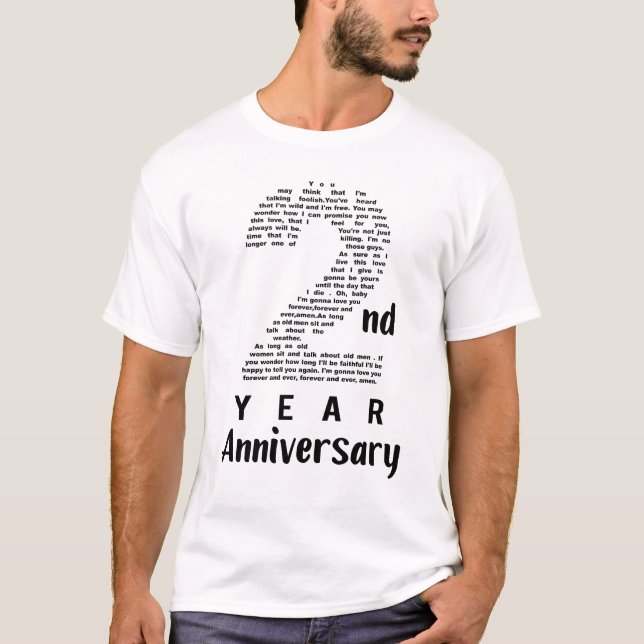 2 Years Of Happy Marriage 2nd Anniversary Gift T-Shirt (Front)