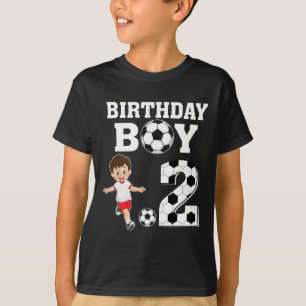 2 Years Old 2nd Birthday Boy Soccer Lover Party  T-Shirt