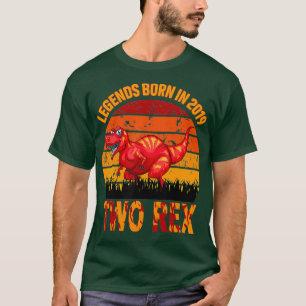 2 Years Old 2nd Birthday T-Rex Dinosaur Legends T-Shirt
